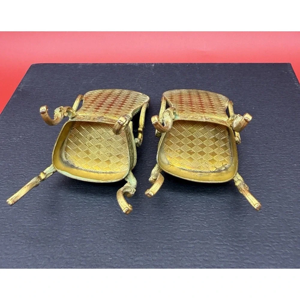 Antique Viennese Enamel Gold Miniature Dollhouse Settee And 2 Chairs Floral